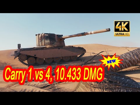 FV4005: Quickybaby Carry 1 vs 4 - WOT Replays 4K HD