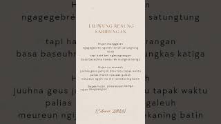 Download lagu Sajak Sunda: Liliwung renung sarirungan mp3 Download lagu Sajak Sunda: Liliwung renung sarirungan mp3