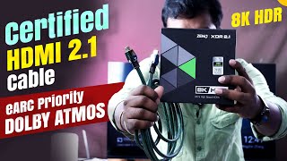 Certified Ultra Zeniq High Speed HDMI 2 .1 Cable Review telugu