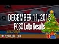 PCSO Lotto Results December 11, 2015 (6/58, 6 ...