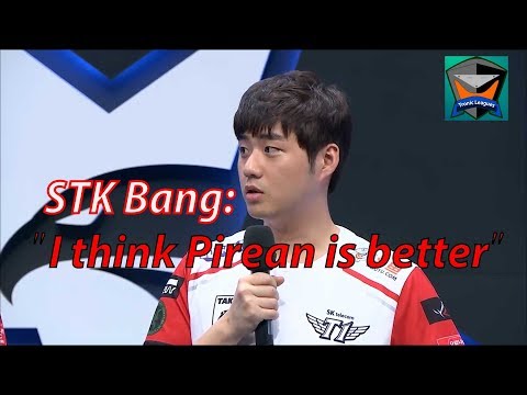 SKT Bang comments on Faker: I think Pirean is better :)