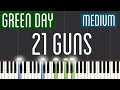 Green Day - 21 Guns Piano Tutorial | Medium