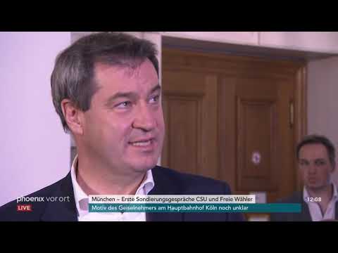 Statements von Markus Söder und Hubert Aiwanger zu ersten Sondierungsgesprächen am 17.10.18