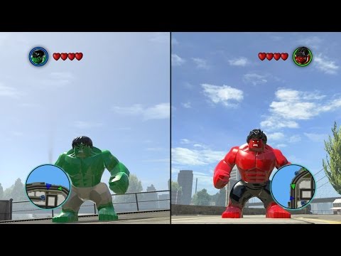 LEGO Marvel Super Heroes - Hulk vs Red Hulk - CoOp Fight | Free Roam Gameplay [HD]