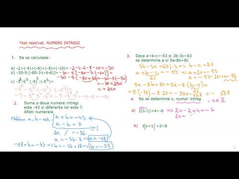 TEST REZOLVAT. NUMERE INTREGI