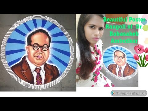 portrait rangoli art indian jurist ambedkar by jyoti