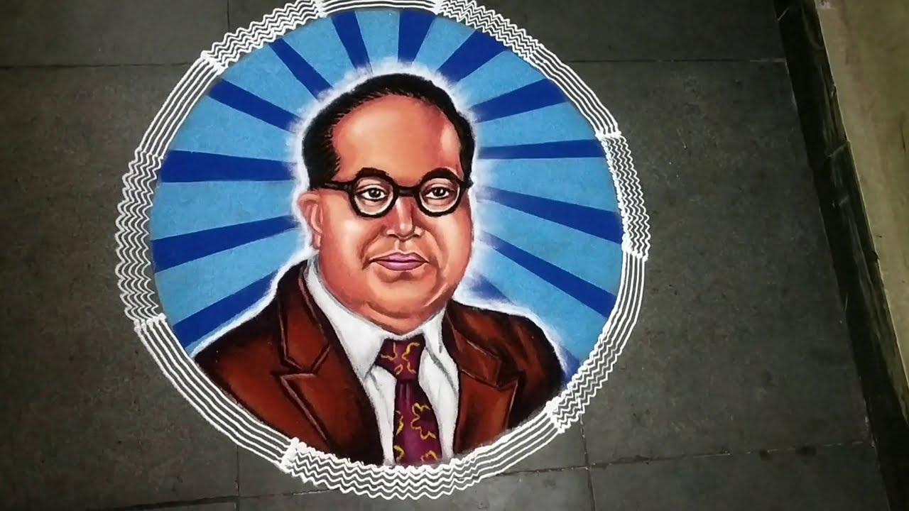 portrait rangoli art indian jurist ambedkar by jyoti