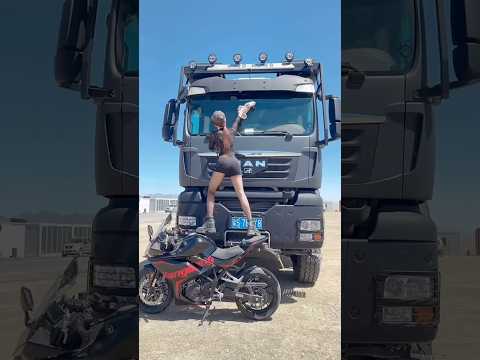 Nữ tài xế xinh đẹp với niềm đam mê mô tô phân khối lớn #truckdriver #trucklife #automobile #trucker