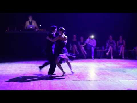  Mariana Montes  and  Sebastian Arce  are  dancing  to  the  tango  "  Oblivion  "  at  Beirut International Tango Festival  in  2016