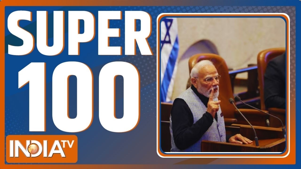 Super 100 News: PM Modi Israel Visit | PM Modi Israel Speech | Delhi Vs Shimla Police | Top News
