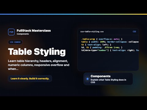 Table Styling Explained Fullstack Masterclass Css Course