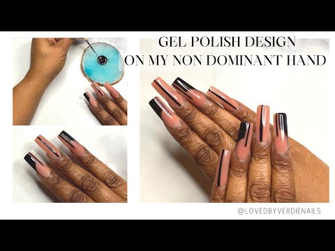EASY GEL POLISH NAIL ART USING MY NON DOMINANT HAND