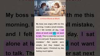 A Kind Word at Work 💬 | Emotional English Story (A1–A2) | English Listening Practice