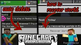 how to solve auto world delete problem and how to recover your world in mcpe 1.19+