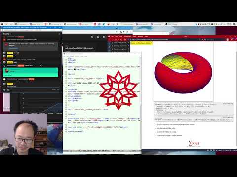 XahTV 2021-07-24 math, parametric surface, Wolfram Language, emacs lisp, write a wolframlang mode
