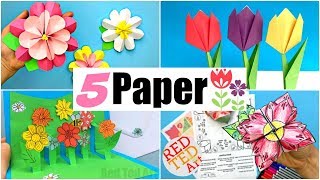 5 Paper Flower DIYs - How to make a Flower from Paper
