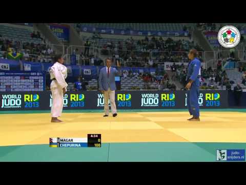 Judo 2013 World Championships Rio de Janeiro: Magar (NEP) - Chepurina (UKR) [-63kg]
