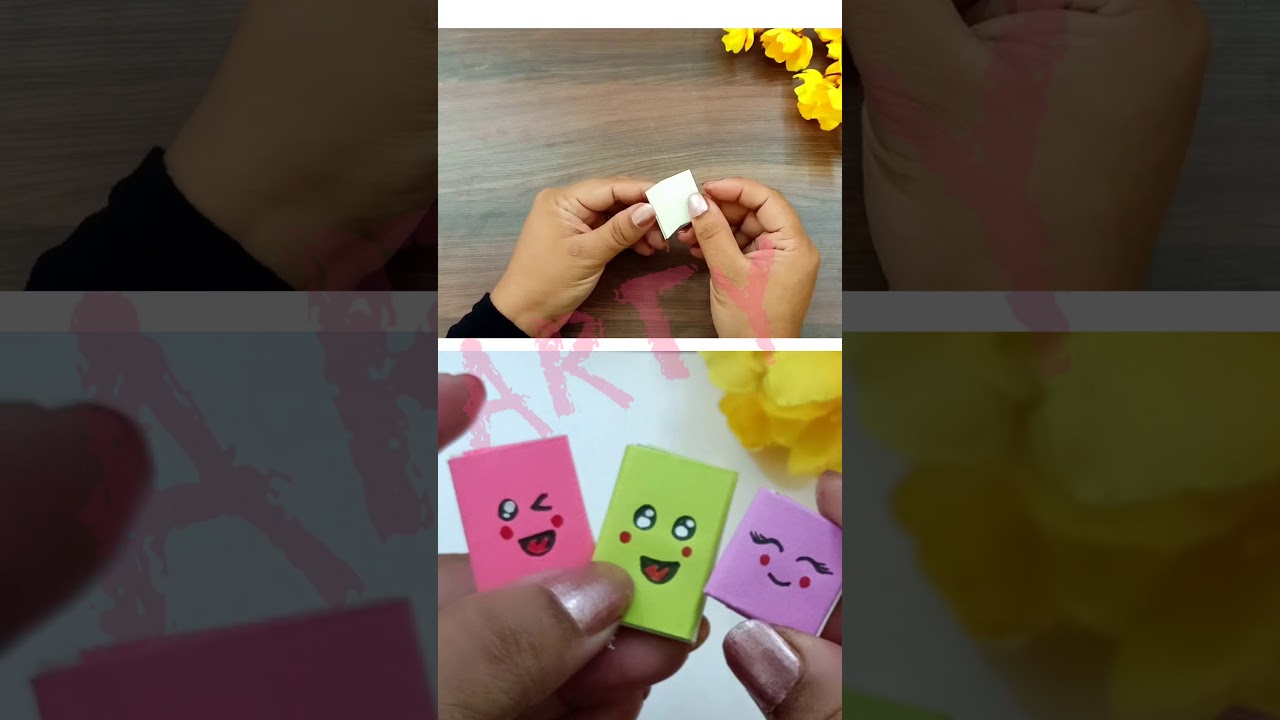 DIY MINI NOTEBOOKS WITH JUST STRIP OF PAPER / Cute Paper Craft /DIY BACK TO SCHOOL #Shorts