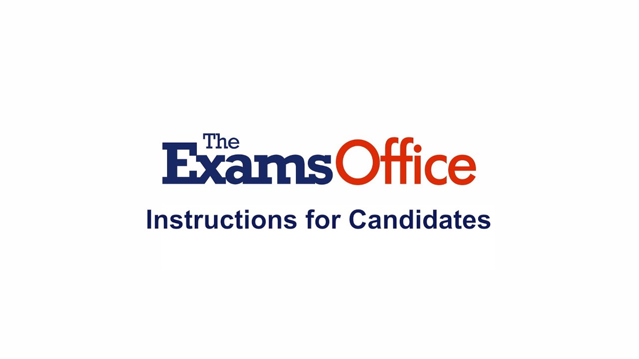 Instructions for candidates