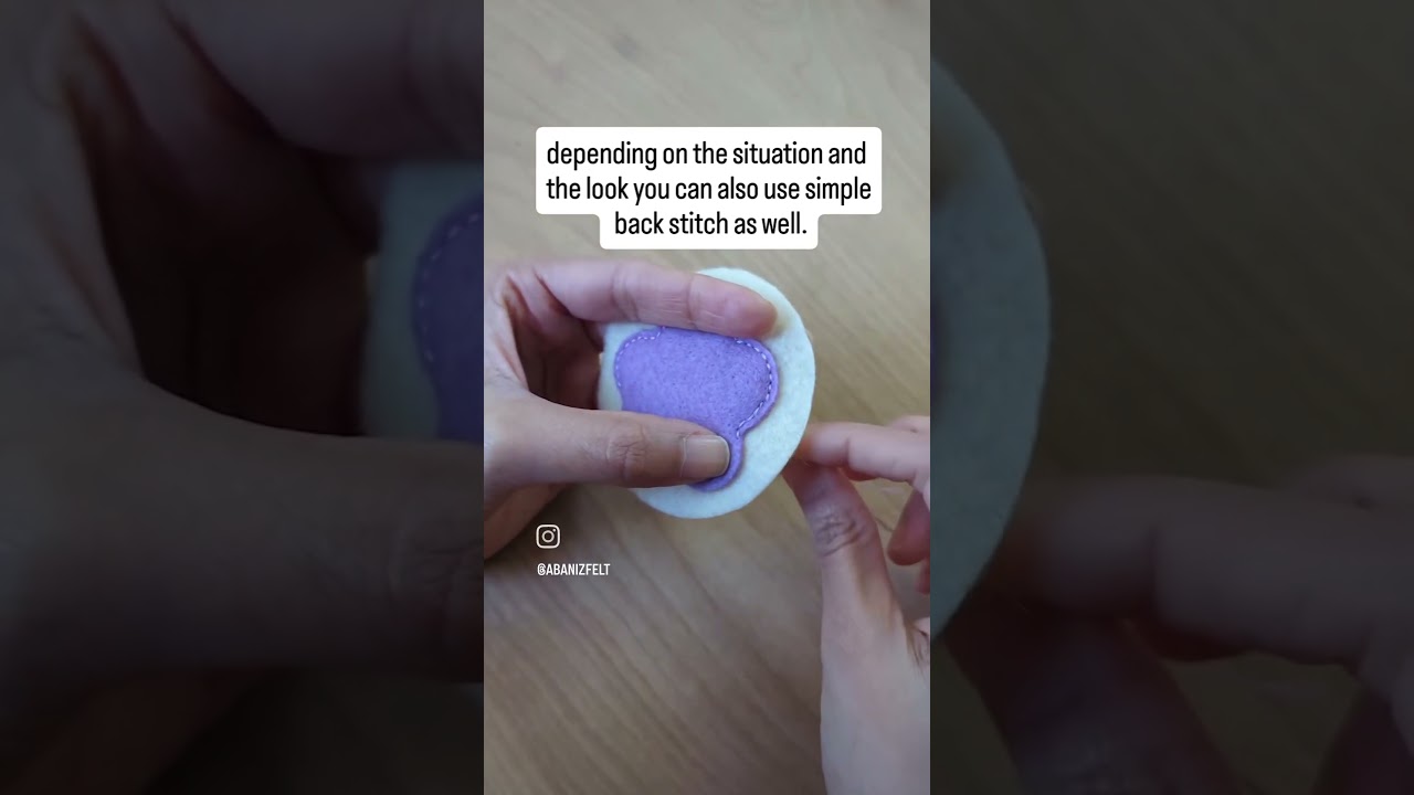Back stitch in making cute little felt things - tips and tricks for hand sewing beginners