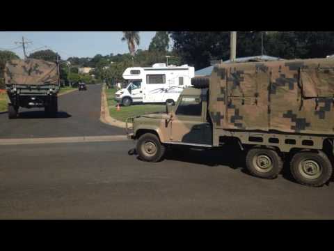 Ex Army Unimog and 6x6 Landrover off to join a movie