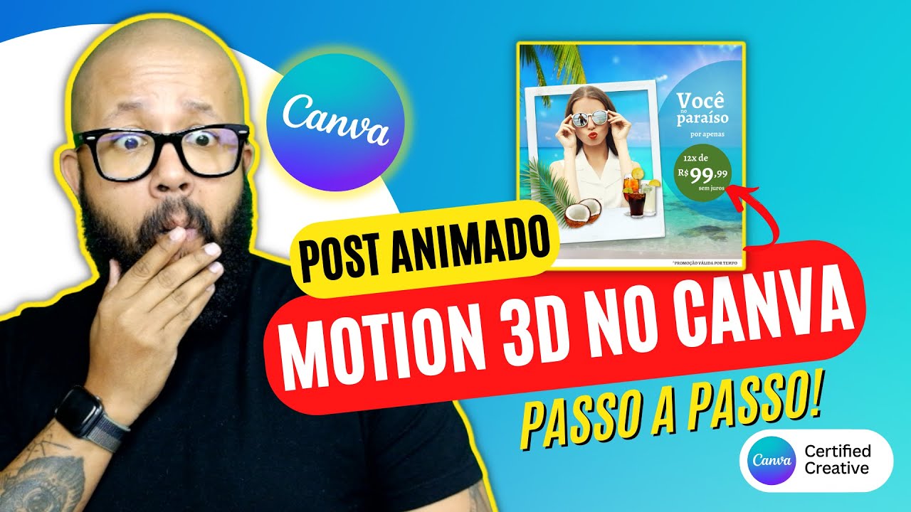 🚀 Como Fazer post ANIMADO 3D no Canva, aprenda a fazer Motion no Canva - GIF PASSO A PASSO