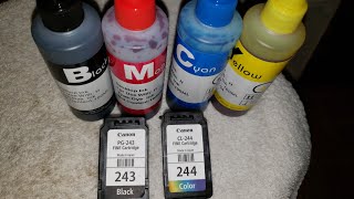 How to fill ink in your printer Canon 243 & 244