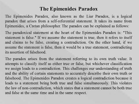 The Epimenides Paradox