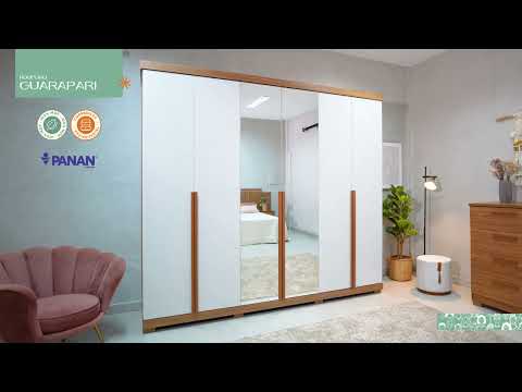 Video thumbnail of Guarda Roupa Casal com Pés 6 Portas 100 MDF Guarapari Panan