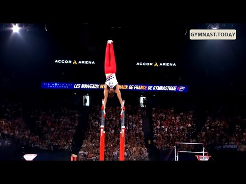 Top 3 in Men's Parallel Bars Final - 2023 Paris Gymnastics World Challenge Cup