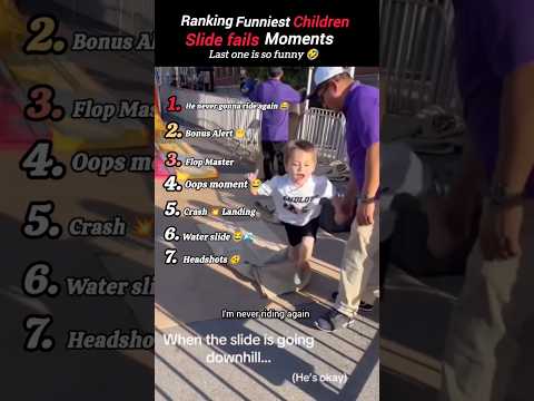 Ranking Top Funniest Kids Slide Fails 😂 | Baby Slip Moments #viral #fails #funny