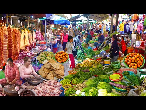 Cambodian 2 Routine Fresh Market Food In The City - Snail, Clam, Fried Noodle, Pork, & More