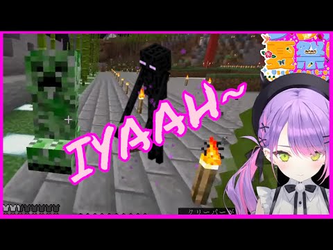 Towa stalked by creepy creatures! (Hololive, Minecraft)