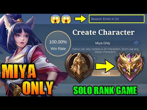 100% WIN RATE FROM WARRIOR TO MYTHIC  SOLO RANK USING MIYA ONLY!!😱 (hardest challenge in mlbb💀)