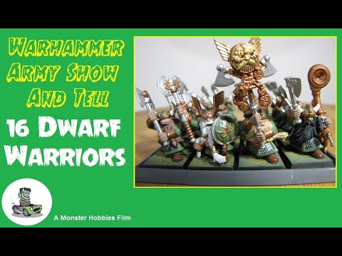 Age Of Sigmar Battlefield Show And Tell - 16 Dwarf Warriors With Great Weapons - Queen Helgar's Army