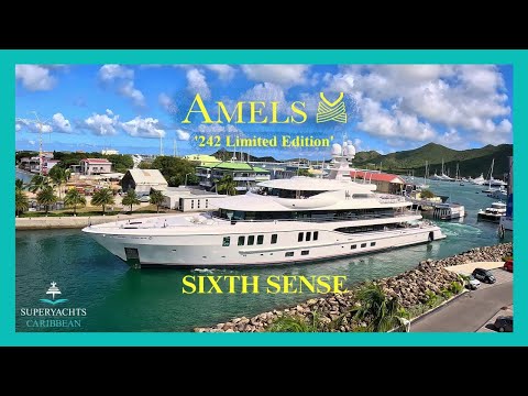 Amels 242 Limited Edition Superyacht SIXTH SENSE sailing from St. Maarten [no music] | 4K
