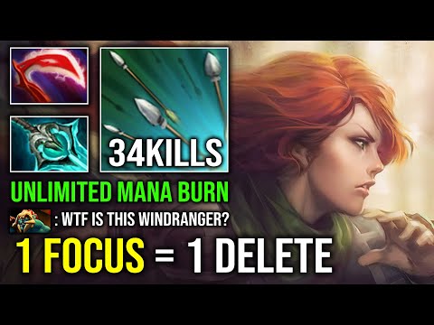 WTF Unlimited Raining Mana Burn 100% Counter Huskar 1 Focus = 1 Delete Imba Crit Windranger Dota 2
