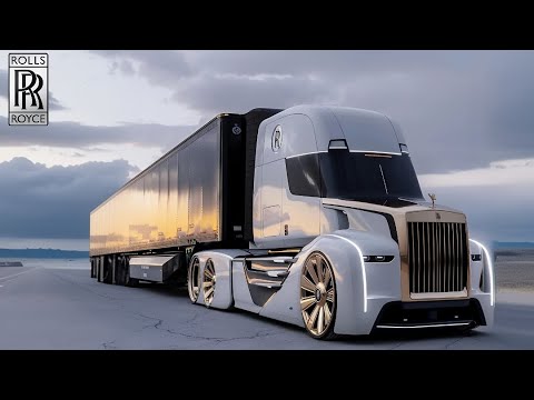 Futuristic Rolls Royce Semi trucks (ai-generated)