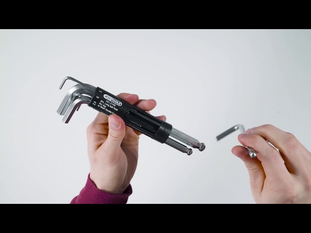 Video teaser for KS TOOLS 151.2100 3 in 1 Innen6kant-Winkelstiftschlüssel-Satz 8-tlg. lang  Kugelkopf (Unboxing)