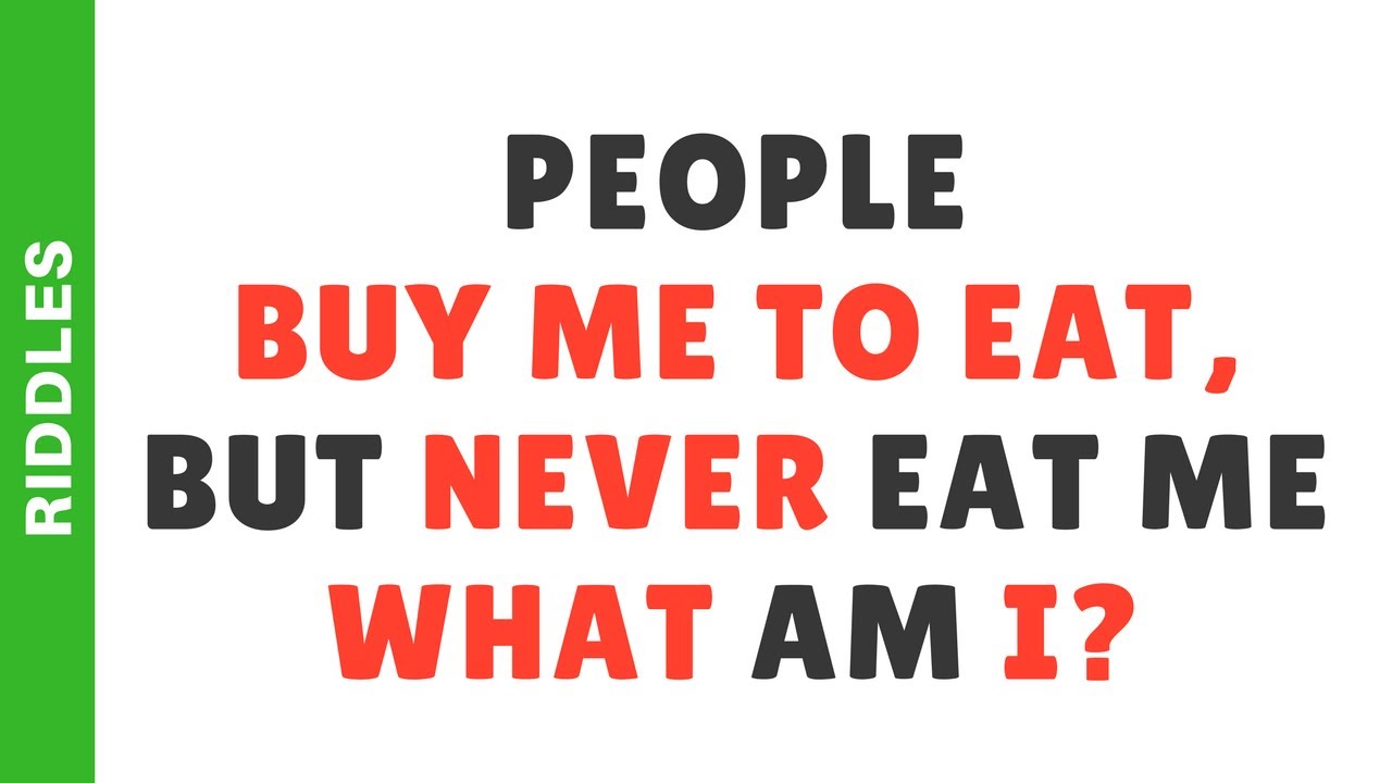 People buy me to eat but never eat me Riddle | IQ Test