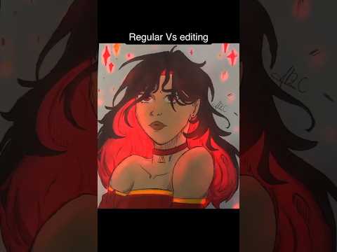 #Regular #vs #Editing  (#sorry for the Hashtags)￼ #art ￼ #drawing #digitalart #ibispaintx #artist