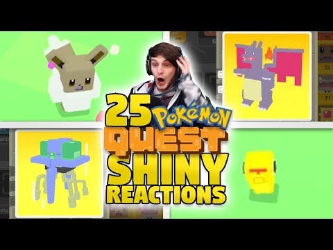 25 LIVE SHINY POKEMON REACTIONS in Pokemon QUEST! Shiny Living Dex