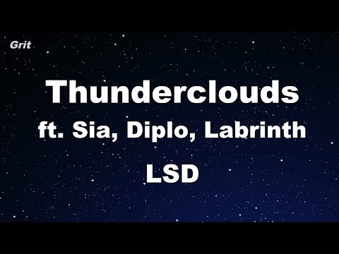 Thunderclouds ft. Sia, Diplo, Labrinth - LSD Karaoke 【No Guide Melody】 Instrumental