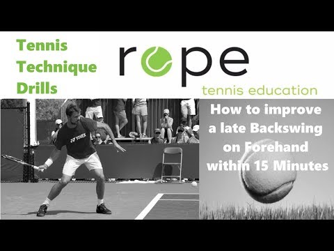 Tennis Drills - Technical Training - How to improve a late Backswing  on Forehand within 15 Minutes