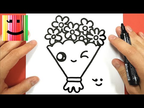 DESSIN SYMPA - COMMENT DESSINER UN BOUQUET DE FLEURS KAWAII - TUTO DESSIN