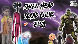Misteri Siren Squid Game Menculik Elsa, Upin dan Sultan dibantu Hulk yang Kuat, GTA5