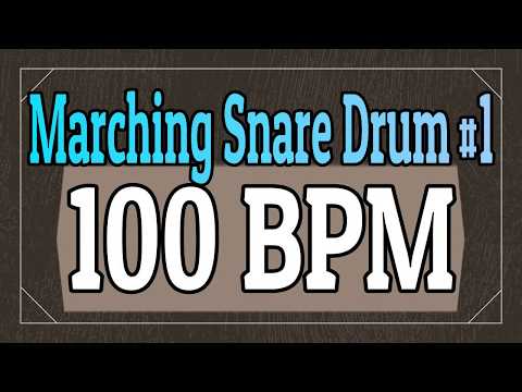100 BPM - Marching Snare Drum Rock #1 - 4/4 Drum Track - Metronome - Drum Beat