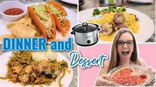 WHAT'S FOR DINNER? | 2 CROCK-POT MEALS | EASY DINNER RECIPES + A STRAWBERRY PIE!! | NO. 89
