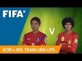 Korea Republic v. Belgium - Team lineups EXCLUSIVE