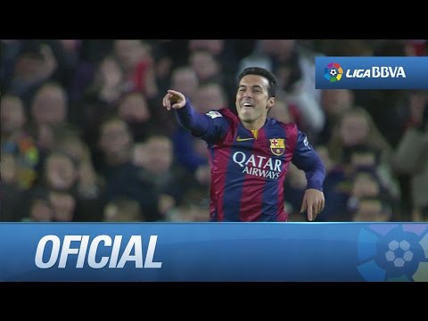 Cambio de juego de Alba y gol de Pedro (4-1) en el FC Barcelona - RCD Espanyol - HD